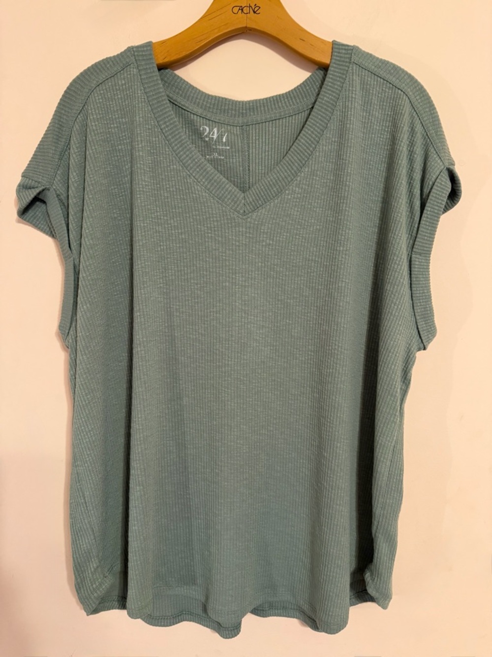 Pistachio Green Ribbed Top